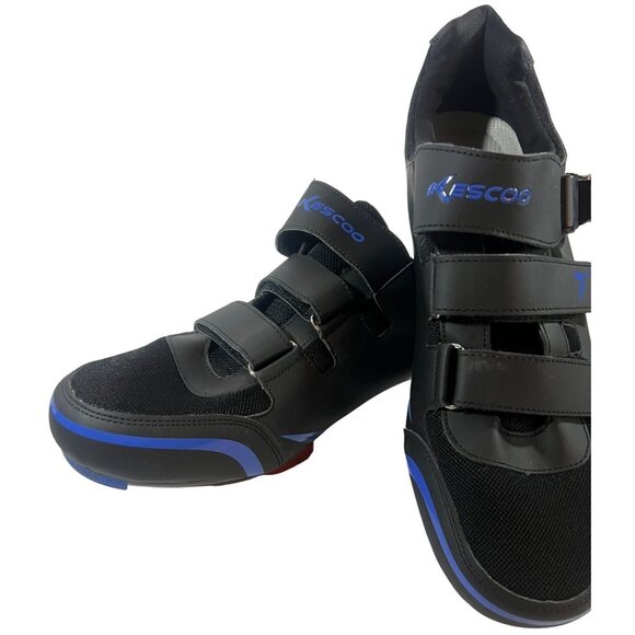 Kescoo Cycling Shoes Black & Blue Size 47 SPD-SL Compatible - Picture 1 of 5